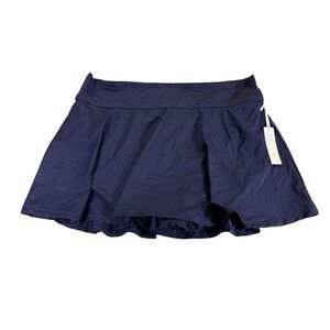 NWT Anne Cole 18W Soft Band Skirted Swim Bottom Skort Navy Blue $64 MYPB41401